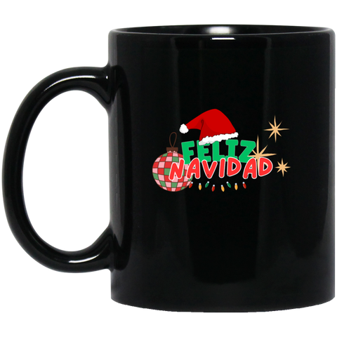 Feliz Navidad BM11OZ 11oz Black Mug