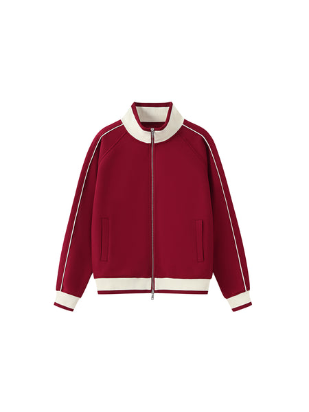 Borl Color Block Raglan Sleeve Zip Track Jacket - PR FLAGS UP