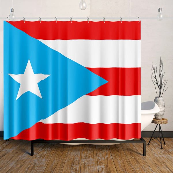 Puerto Rico Light Blue Flag 172. Quick-drying Shower Curtain