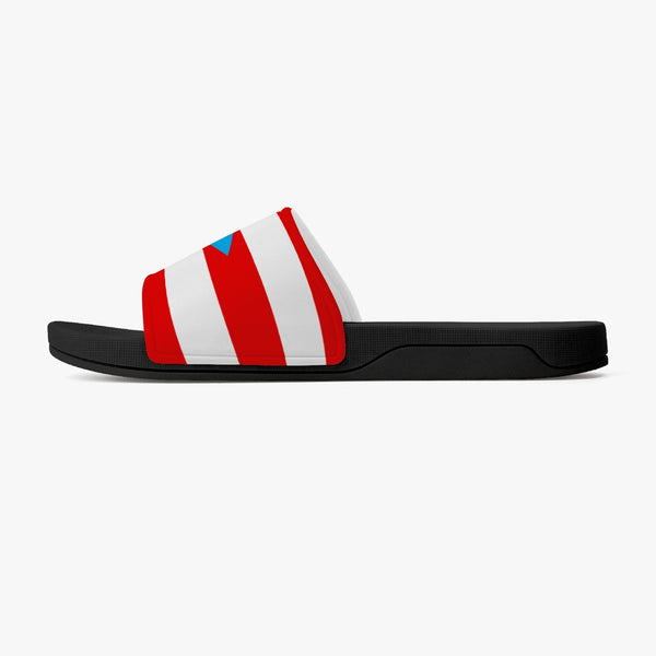 Puerto Rico Light Blue Flag Casual Sandals - Black