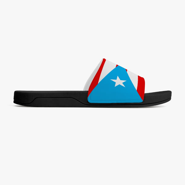 Puerto Rico Light Blue Flag Casual Sandals - Black