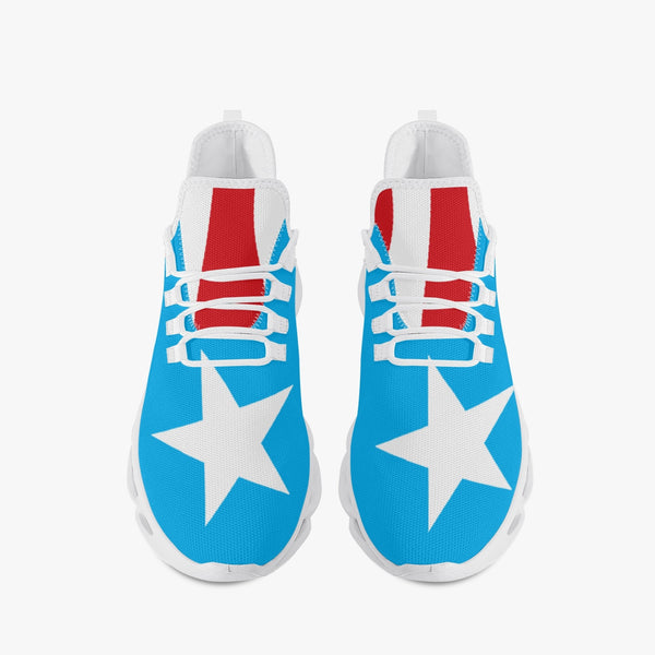 PR Light Blue Flag 311. Bounce Mesh Knit Sneakers - White