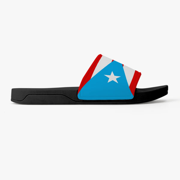 Puerto Rico Light Blue Flag Casual Sandals - Black