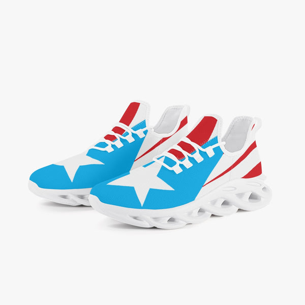 PR Light Blue Flag 311. Bounce Mesh Knit Sneakers - White