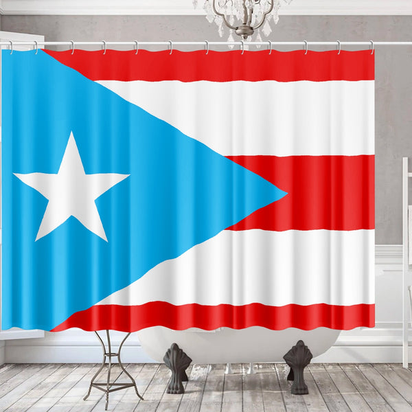 Puerto Rico Light Blue Flag 172. Quick-drying Shower Curtain