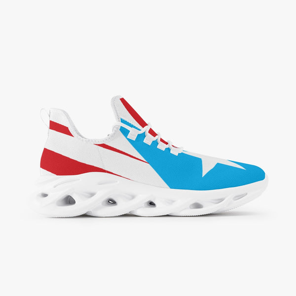 PR Light Blue Flag 311. Bounce Mesh Knit Sneakers - White