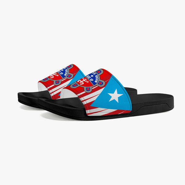 PR Flags Up Logo Casual Sandals - Black