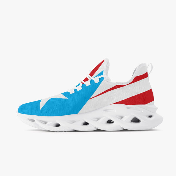 PR Light Blue Flag 311. Bounce Mesh Knit Sneakers - White