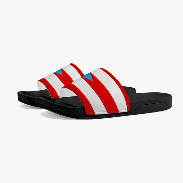 Puerto Rico Light Blue Flag Casual Sandals - Black