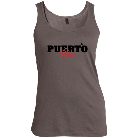 Puerto Rico Black Script 1 Women's Scoop Neck Tank Top - PR FLAGS UP