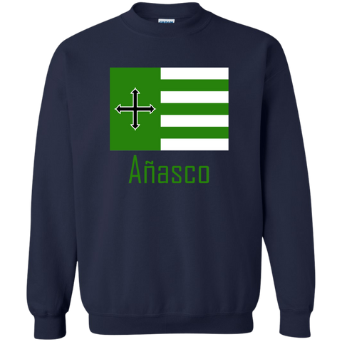 Añasco Flag G180 Gildan Crewneck Pullover Sweatshirt  8 oz. - PR FLAGS UP