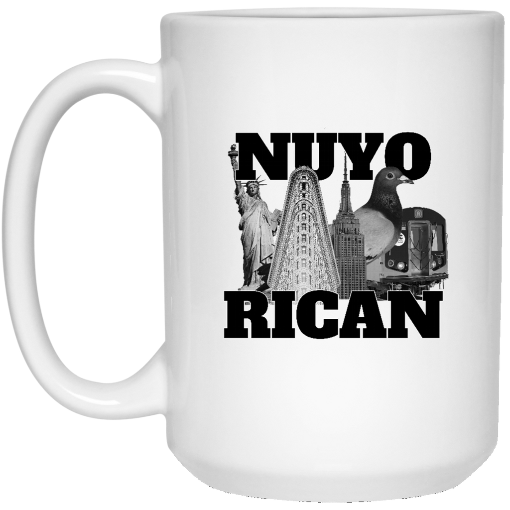 NuyoRican Elite 21504 15 oz. White Mug - PR FLAGS UP