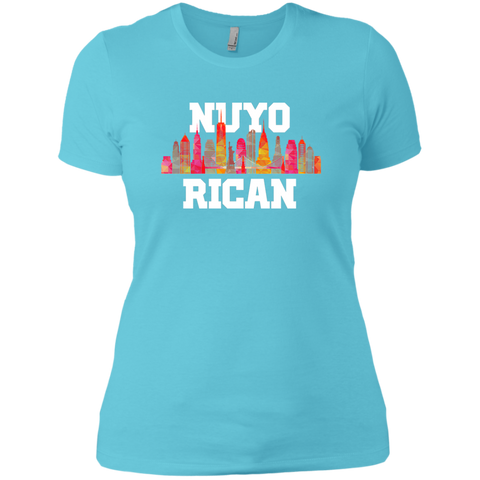 Nuyo Rican 2 NL3900 Next Level Ladies' Boyfriend T-Shirt - PR FLAGS UP