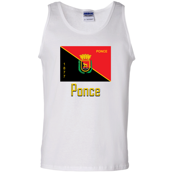 Ponce Flag G220 Gildan 100% Cotton Tank Top - PR FLAGS UP
