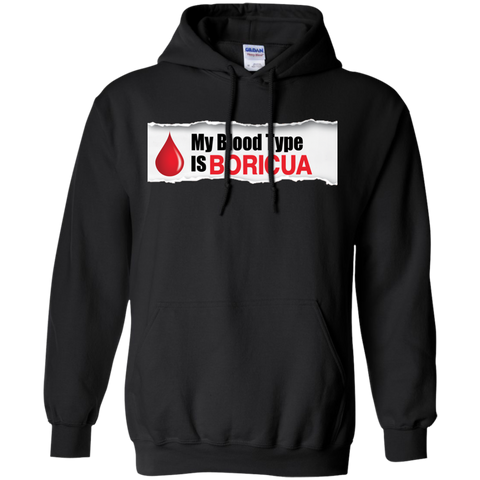 Blood Type Pullover Hoodie 8 oz - PR FLAGS UP