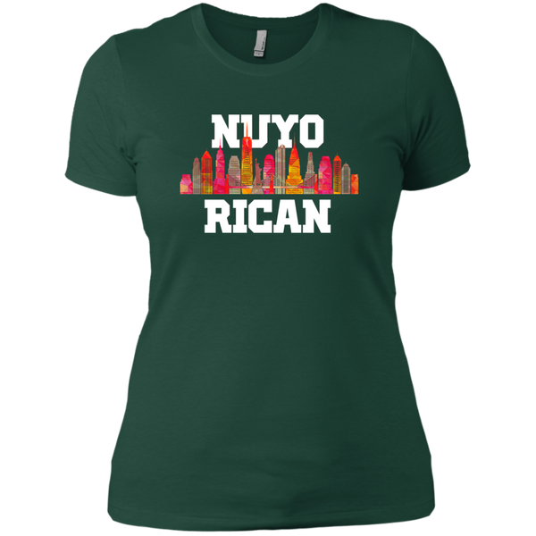 Nuyo Rican 2 NL3900 Next Level Ladies' Boyfriend T-Shirt - PR FLAGS UP