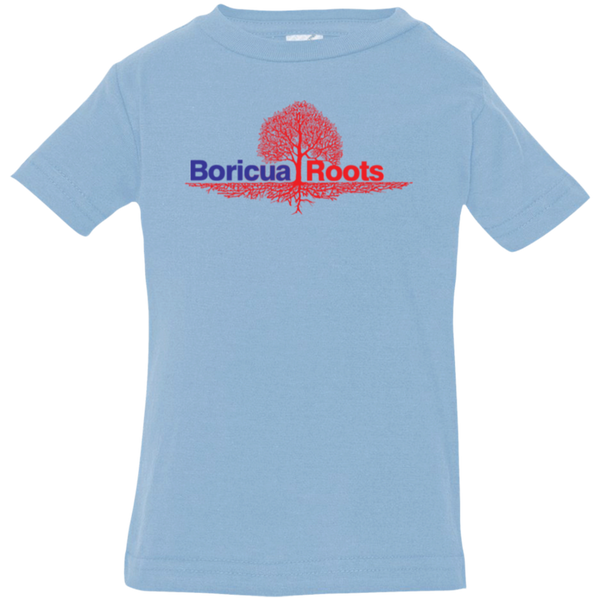 Boricua Roots Red & Blue Logo 3322 Rabbit Skins Infant Jersey T-Shirt - PR FLAGS UP