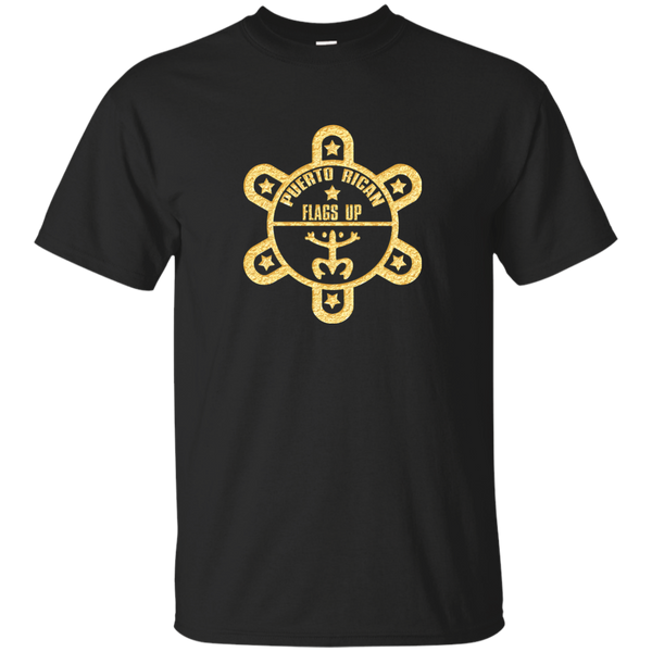 PR Flags UP Gold Logo Custom Ultra Cotton T-Shirt - PR FLAGS UP