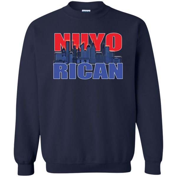 NuyoRican 2 Printed Crewneck Pullover Sweatshirt  8 oz - PR FLAGS UP