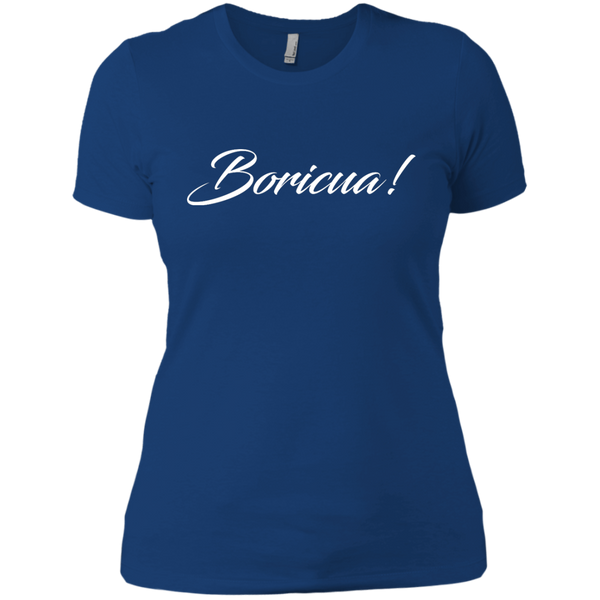 Boricua Next Level Ladies' Boyfriend Tee - PR FLAGS UP