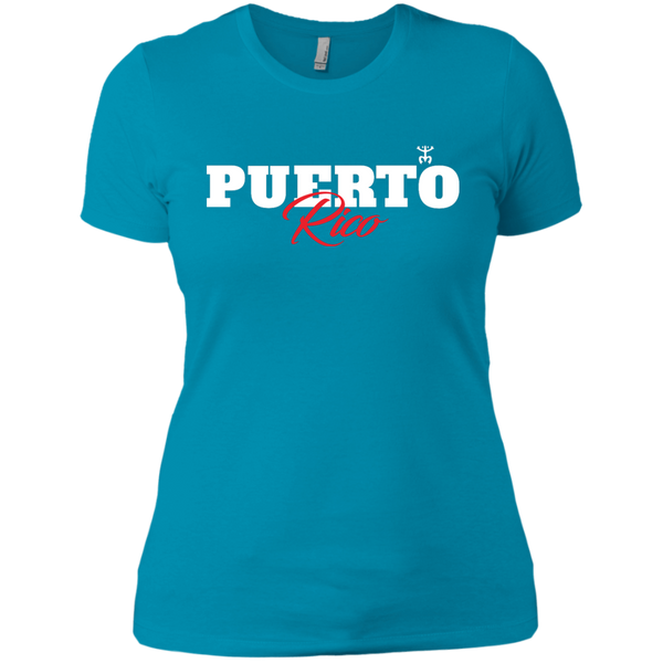 Puerto Rico Script 1 Next Level Ladies' Boyfriend Tee - PR FLAGS UP