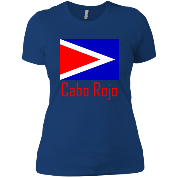 Cabo Rojo Flag NL3900 Next Level Ladies' Boyfriend T-Shirt - PR FLAGS UP