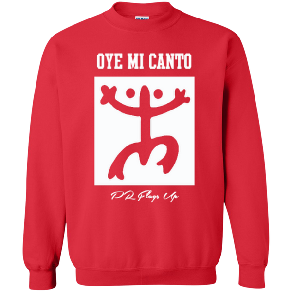 Oye Mi Canto El Coqui Printed Crewneck Pullover Sweatshirt  8 oz - PR FLAGS UP