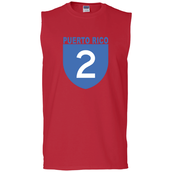 La Numero 2 G270 Gildan Men's Ultra Cotton Sleeveless T-Shirt - PR FLAGS UP