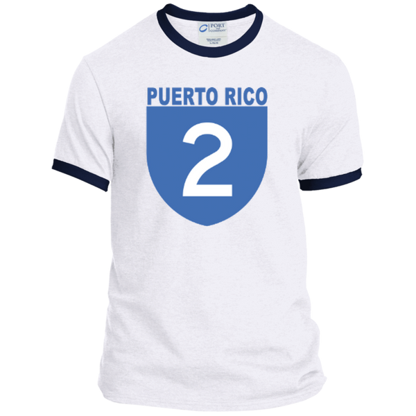 La Numero 2 PC54R Port & Co. Ringer Tee - PR FLAGS UP