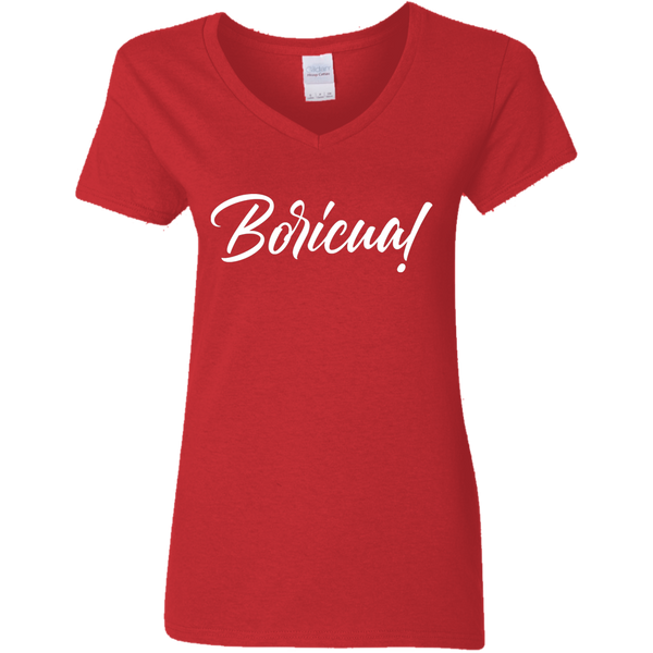 Boricua G500VL Ladies' 5.3 oz. V-Neck T-Shirt