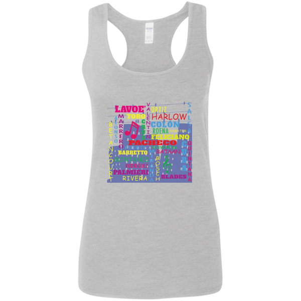The Salsa All Stars G645RL Gildan Ladies' Softstyle Racerback Tank - PR FLAGS UP