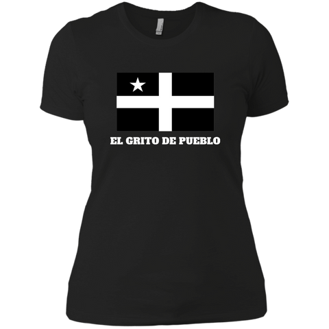 El Grito De Pueblo NL3900 Next Level Ladies' Boyfriend T-Shirt - PR FLAGS UP