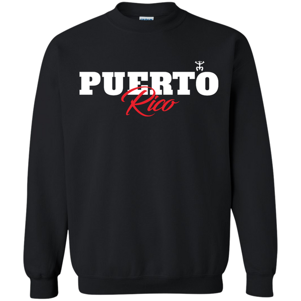 Puerto Rico Script 1 Crewneck Pullover Sweatshirt  8 oz - PR FLAGS UP