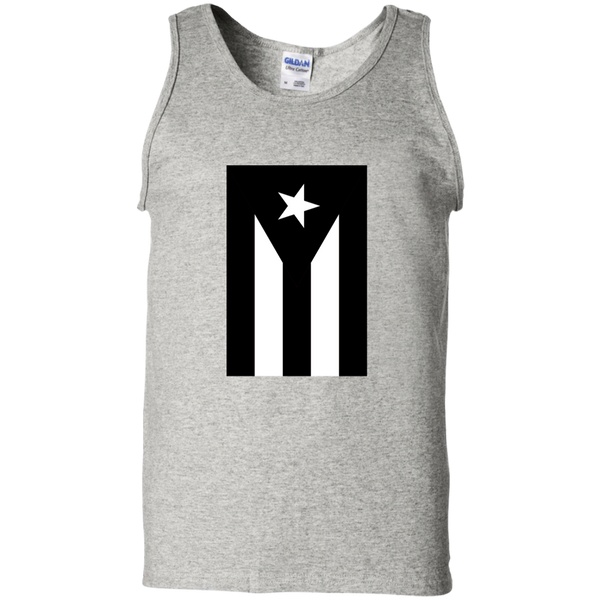 Black Flag of Puerto Rico G220 Gildan 100% Cotton Tank Top - PR FLAGS UP