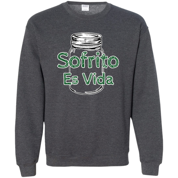 Sofrito Es Vida Printed Crewneck Pullover Sweatshirt  8 oz - PR FLAGS UP