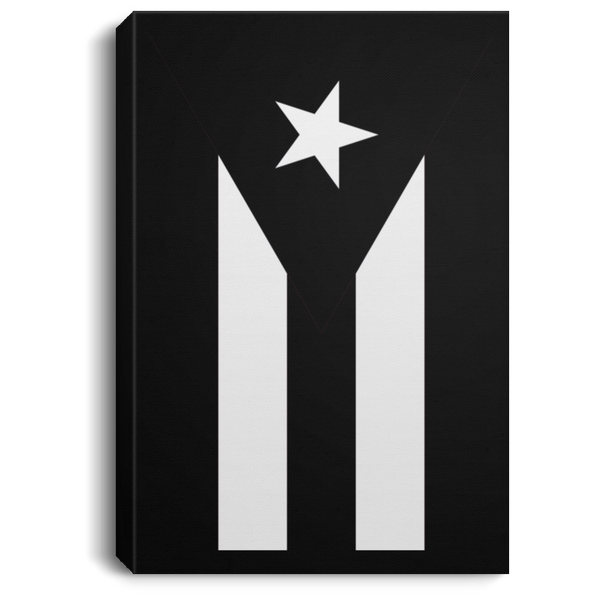 Black Flag of Puerto Rico CANPO75 Portrait Canvas .75in Frame - PR FLAGS UP