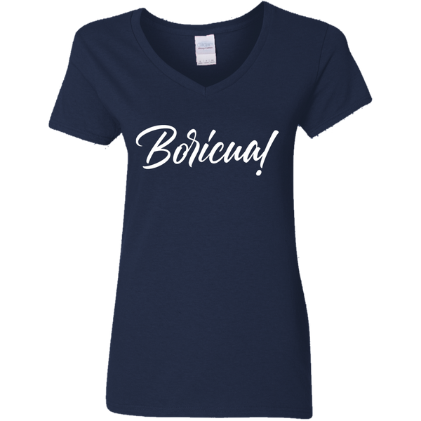 Boricua G500VL Ladies' 5.3 oz. V-Neck T-Shirt