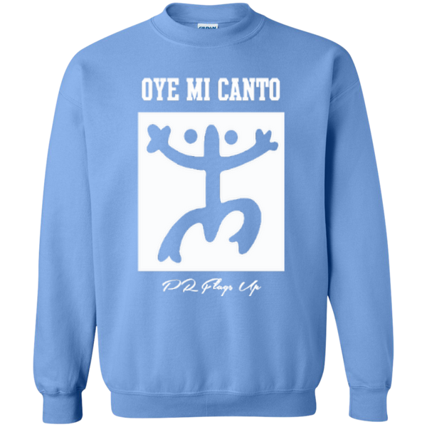 Oye Mi Canto El Coqui Printed Crewneck Pullover Sweatshirt  8 oz - PR FLAGS UP