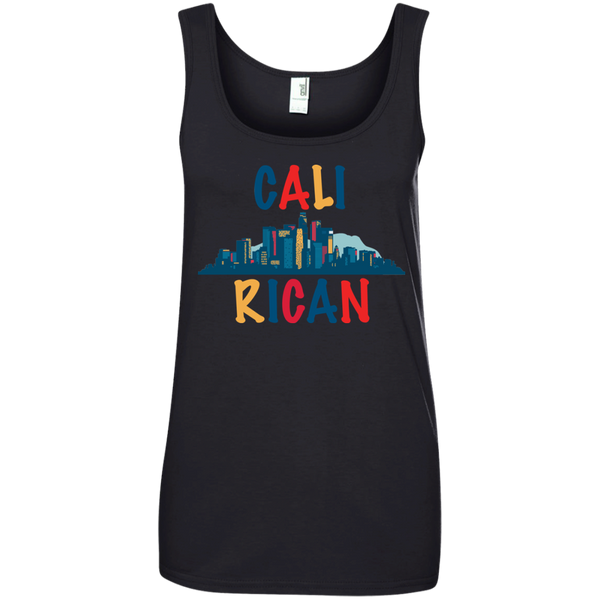 Cali Rican 882L Anvil Ladies' 100% Ringspun Cotton Tank Top - PR FLAGS UP