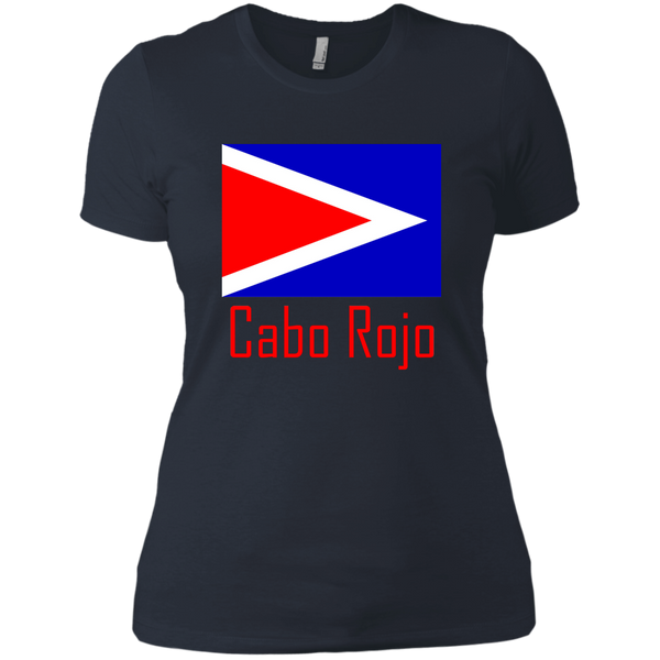 Cabo Rojo Flag NL3900 Next Level Ladies' Boyfriend T-Shirt - PR FLAGS UP
