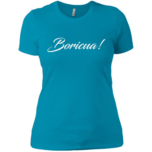 Boricua Next Level Ladies' Boyfriend Tee - PR FLAGS UP