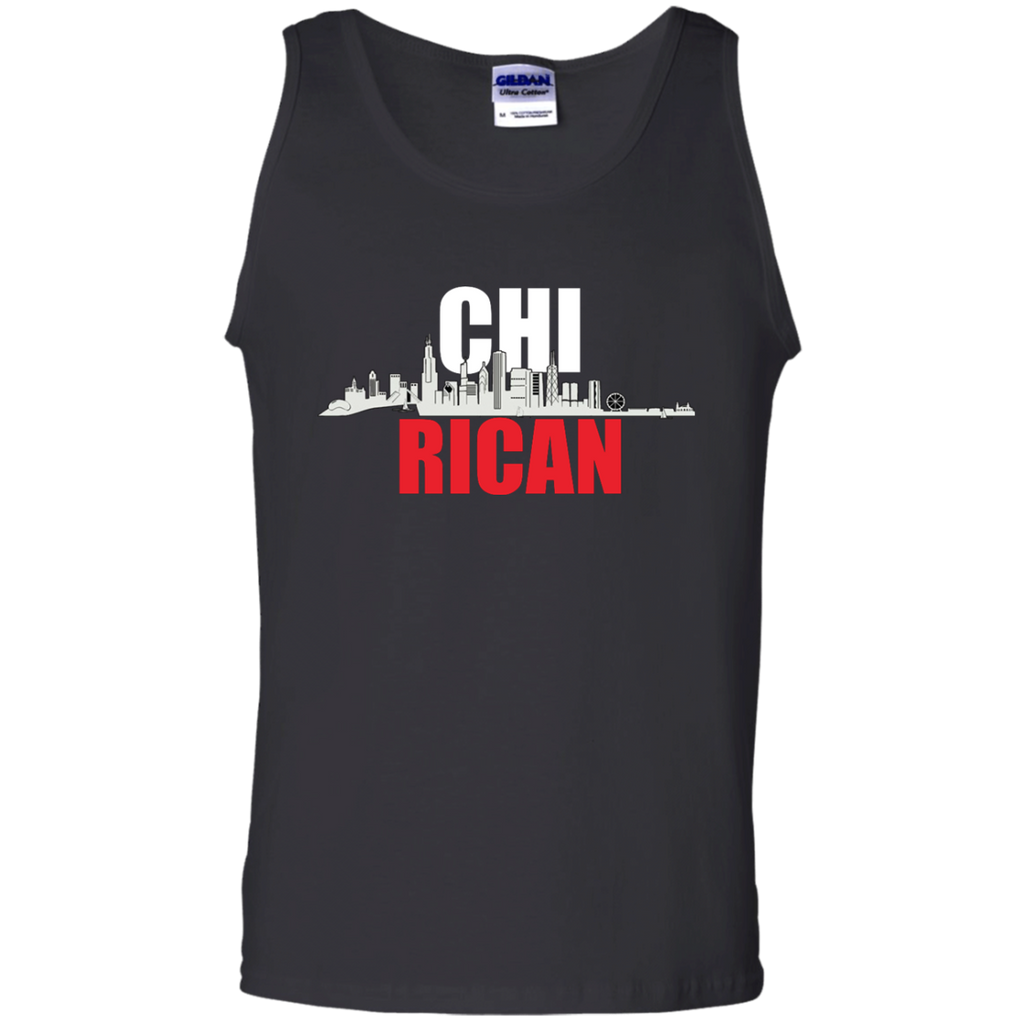 Chi Rican 100% Cotton Tank Top - PR FLAGS UP