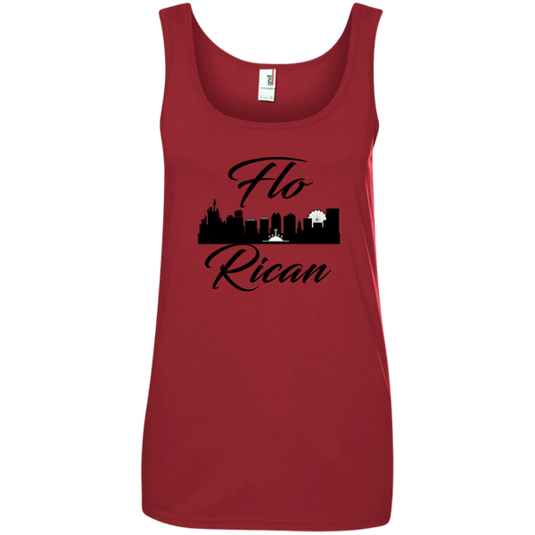 Flo Rican 1  882L Anvil Ladies' 100% Ringspun Cotton Tank Top - PR FLAGS UP