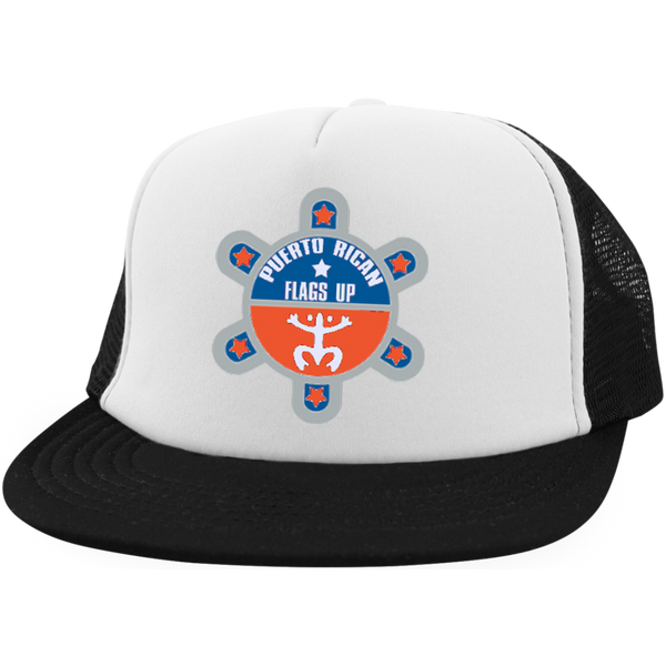 Puerto Rican Flags Up Trucker Hat with Snapback - PR FLAGS UP