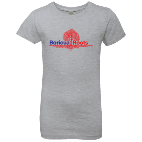 Boricua Roots Red & Blue Logo NL3710 Next Level Girls' Princess T-Shirt - PR FLAGS UP