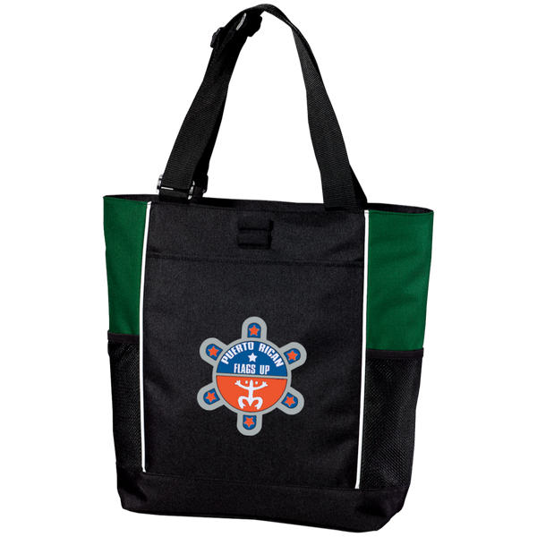 Puerto Rican Flags Up Personalized Colorblock Tote Bag - PR FLAGS UP