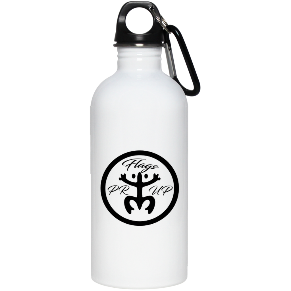 PR Flags Up Circle Logo 20 oz Stainless Steel Water Bottle - PR FLAGS UP