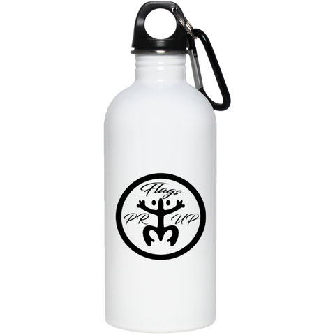 PR Flags Up Circle Logo 20 oz Stainless Steel Water Bottle - PR FLAGS UP