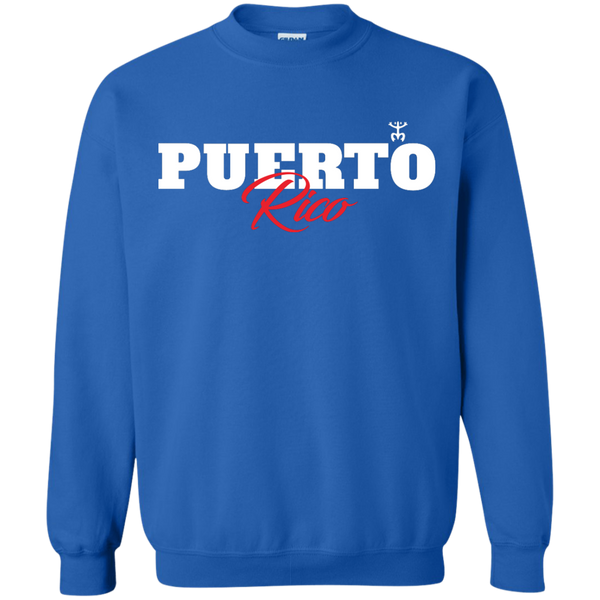 Puerto Rico Script 1 Crewneck Pullover Sweatshirt  8 oz - PR FLAGS UP