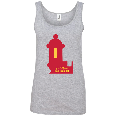 El Morro Ladies' 100% Ringspun Cotton Tank Top - PR FLAGS UP